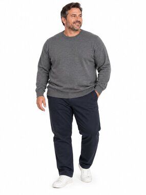 Structure Mens XXL 100% Italian Merino Wool Sweater Gray Crewneck Pullover